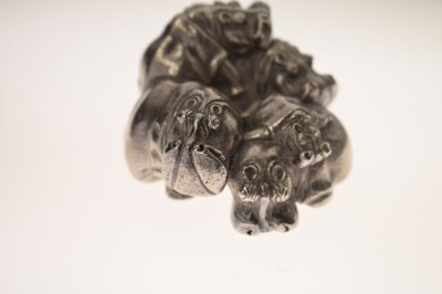 Lot Patrick Mavros cast silver hippopotamus group 'Hippo Happy Days in Silver'