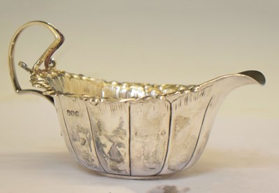 Lot 242 - Late Victorian silver sauce boat