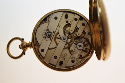 Lot Baume, Geneve - Early 20th century 18K yellow metal open face fob watch