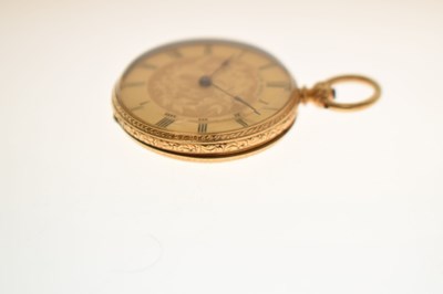 Lot Baume, Geneve - Early 20th century 18K yellow metal open face fob watch