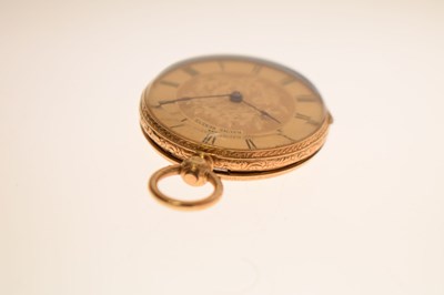 Lot Baume, Geneve - Early 20th century 18K yellow metal open face fob watch