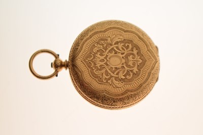 Lot Baume, Geneve - Early 20th century 18K yellow metal open face fob watch
