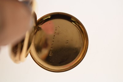 Lot Baume, Geneve - Early 20th century 18K yellow metal open face fob watch