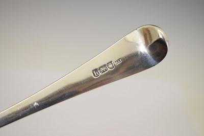 Lot George III Old English pattern silver ladle