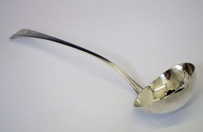 Lot George III Old English pattern silver ladle