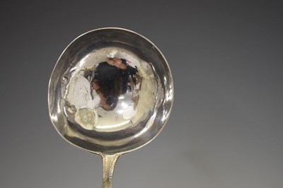 Lot George III Old English pattern silver ladle