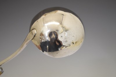 Lot George III Old English pattern silver ladle