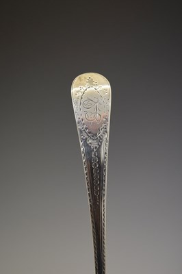 Lot George III Old English pattern silver ladle