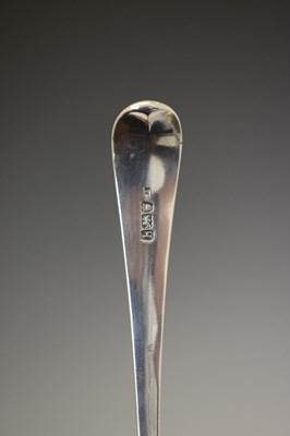 Lot George III Old English pattern silver ladle