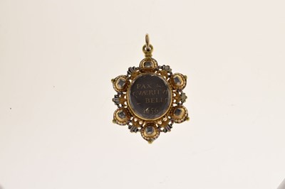 Lot 31 - Cromwellian Interest - Double-sided diamond enamelled portrait miniature pendant
