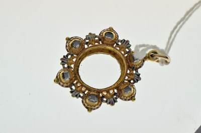 Lot 31 - Cromwellian Interest - Double-sided diamond enamelled portrait miniature pendant