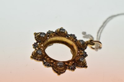 Lot 31 - Cromwellian Interest - Double-sided diamond enamelled portrait miniature pendant