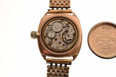 Lot Rolex - 'Extra Prima' 1920s 9ct gold cased bracelet watch, ref. 274.789