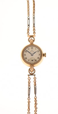 Lot Rolex - Lady's 1950s 'Precision' 9ct gold bracelet watch