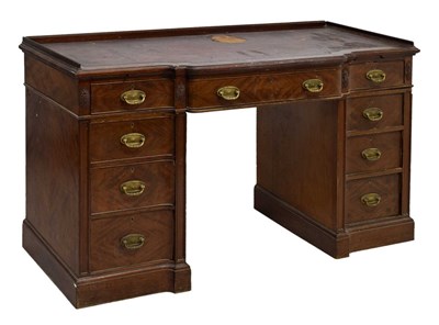 Lot 780 - Early 20th century mahogany twin pedestal desk