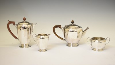Lot 258 - George V four-piece silver tea service in the Art Deco manner