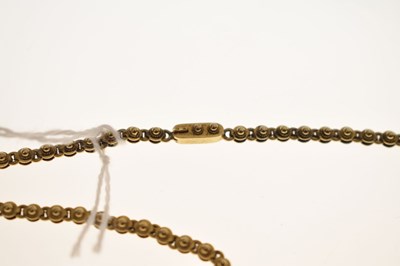 Lot Edwardian seed pearl and diamond unmarked yellow metal necklace