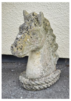 Lot 819 - Composition stone bust of a horse's head