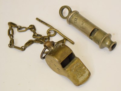 Lot 373 - 20th century GWR 'The Thunderer' whistle, stamped 'P.Way 611'