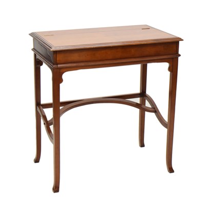 Lot 796 - Reproduction elm and fruitwood writing desk