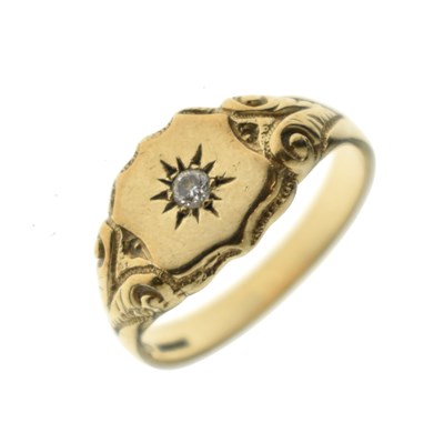 Lot 71 - 9ct gold gypsy set diamond ring
