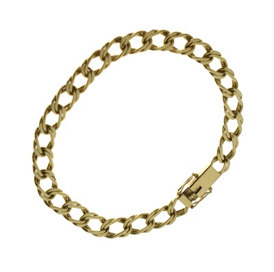 Lot 136 - Yellow metal filed curb link bracelet