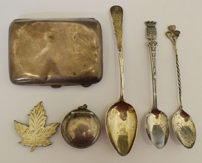 Lot 235 - George V silver cigarette case, etc