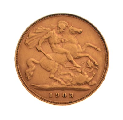Lot 299 - Edward VII gold half sovereign, 1903