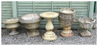 Lot 831 - Group of composition stone urns / planters