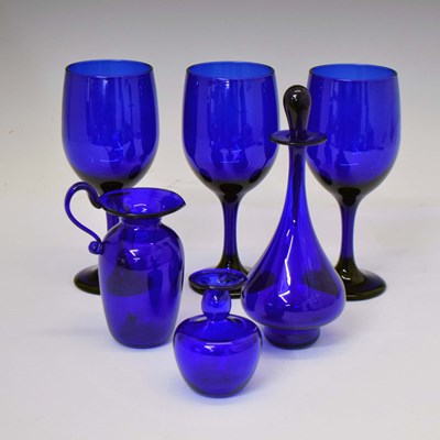 Lot 552 - Collection of Bristol Blue and other blue glass