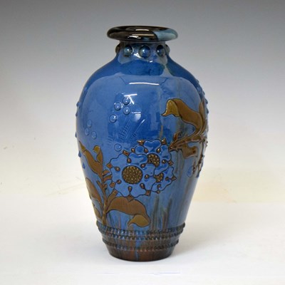 Lot 592 - Elton Ware (Clevedon) - Vase of slender ovoid form
