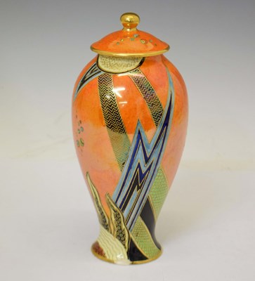 Lot 578 - Carlton Ware 'Jazz' pattern vase and cover