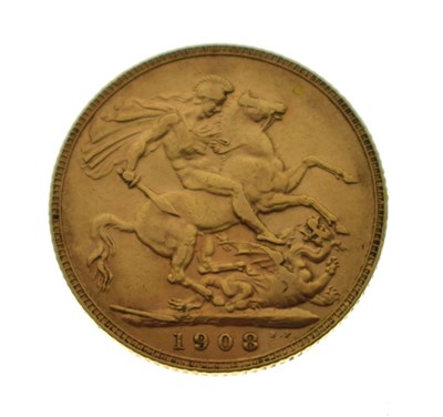 Lot 297 - Edward VII gold sovereign, 1908