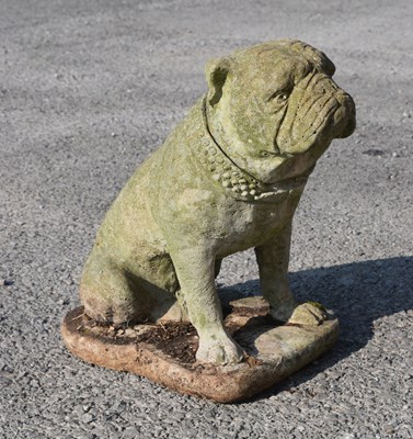 Lot 629 - Reconstituted garden ornament in the form of a bulldog