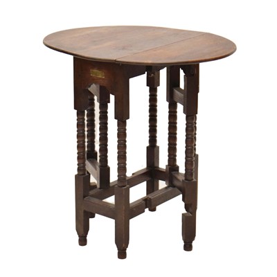 Lot 577 - Royal Commemorative Interest - Small oak gateleg table, Queen Victoria's Royal Yacht, 'Osborne'