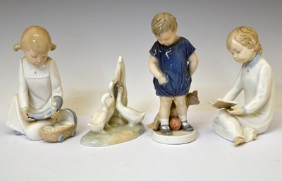 Lot 383 - Royal Copenhagen figure of a boy, etc