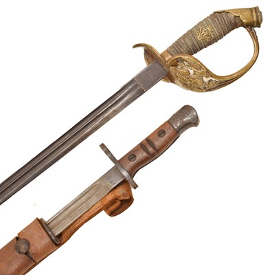 Lot 291 - Imperial Prussian 1889 pattern officer's sword and 1913 pattern bayonet