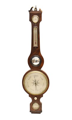 Lot 530 - Mid 19th century mahogany wheel barometer - Grassi, Wolverhampton