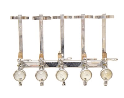 Lot 233 - Set of five mid 20th century chrome finish optic pearls and wall mount