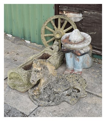 Lot 834 - Quantity of composition stone garden ornaments