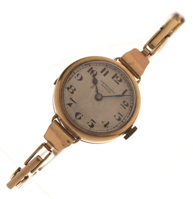 Lot 67 - J.W. Benson - 1930s 9ct gold bracelet watch