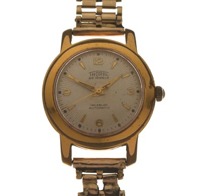 Lot 64 - Thoral - Gold plated cased automatic watch, on 9ct gold bracelet