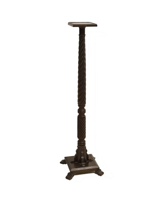 Lot 550 - Early 20th century mahogany barley twist jardinière stand