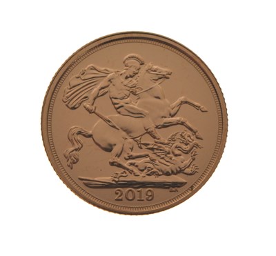 Lot 129 - Elizabeth II gold sovereign, 2019