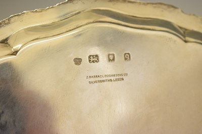 Lot George V silver salver with gadroon border