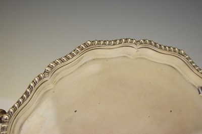 Lot George V silver salver with gadroon border