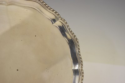 Lot George V silver salver with gadroon border
