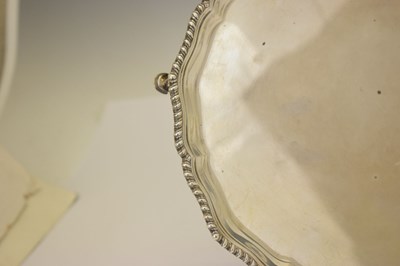 Lot George V silver salver with gadroon border
