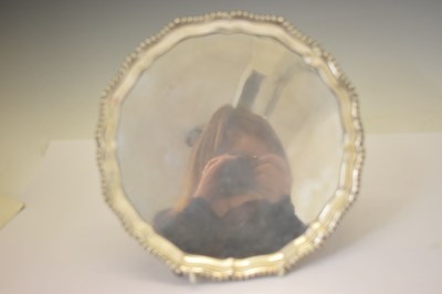 Lot George V silver salver with gadroon border