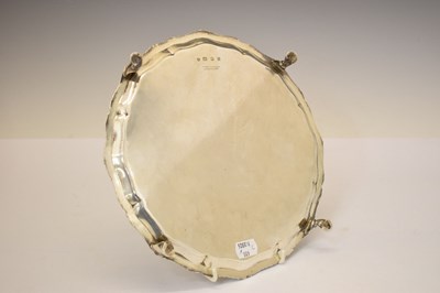 Lot George V silver salver with gadroon border